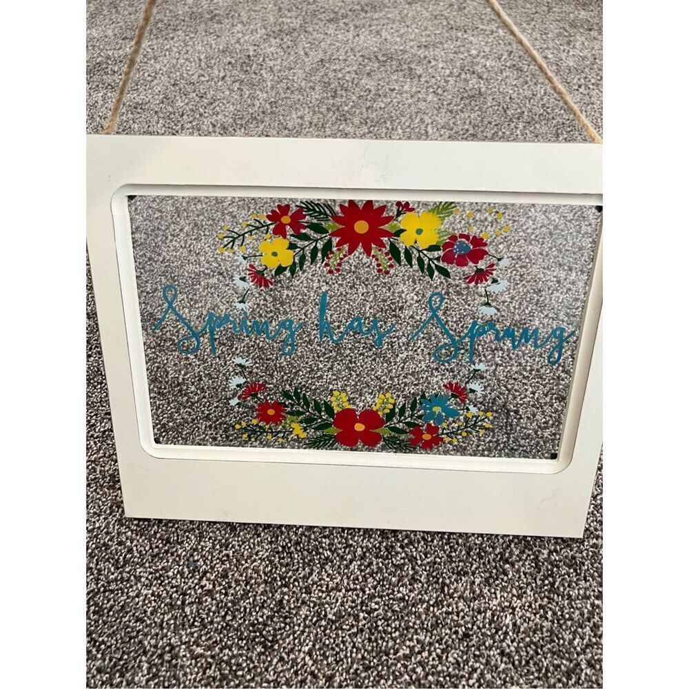 Decorative Spring-Themed Glass Panel with Floral Design